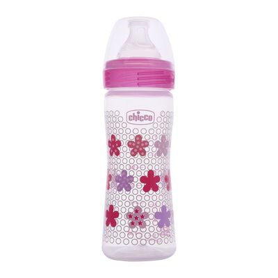 WellBeing Feeding Bottle (250ml, Medium) (Pink)